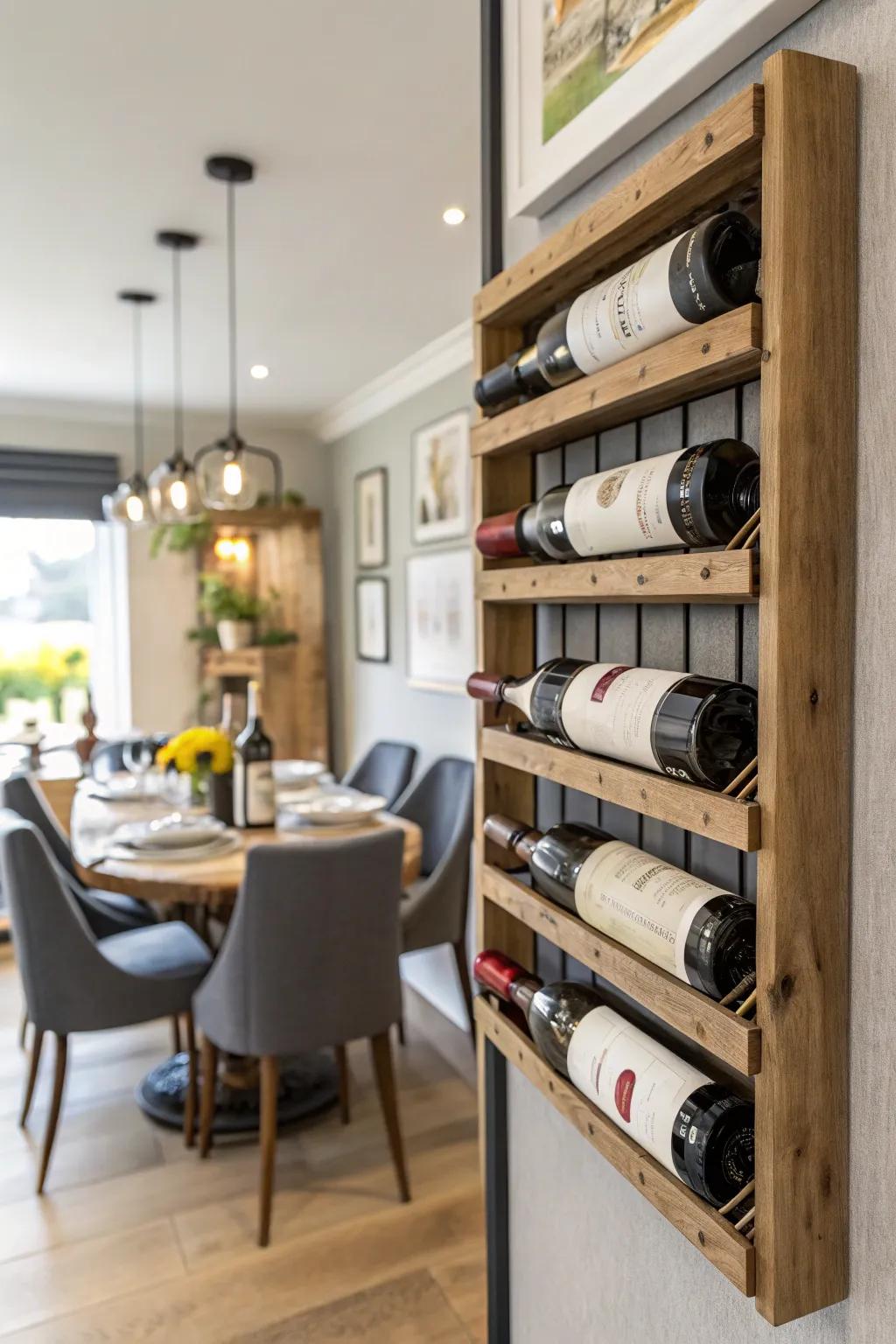 Horizontal presentations make wine easy to access.