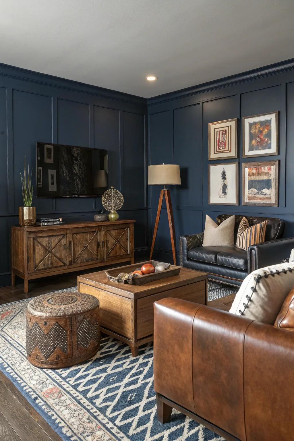 A prominent feature wall can function as a striking focal point in your lounge.