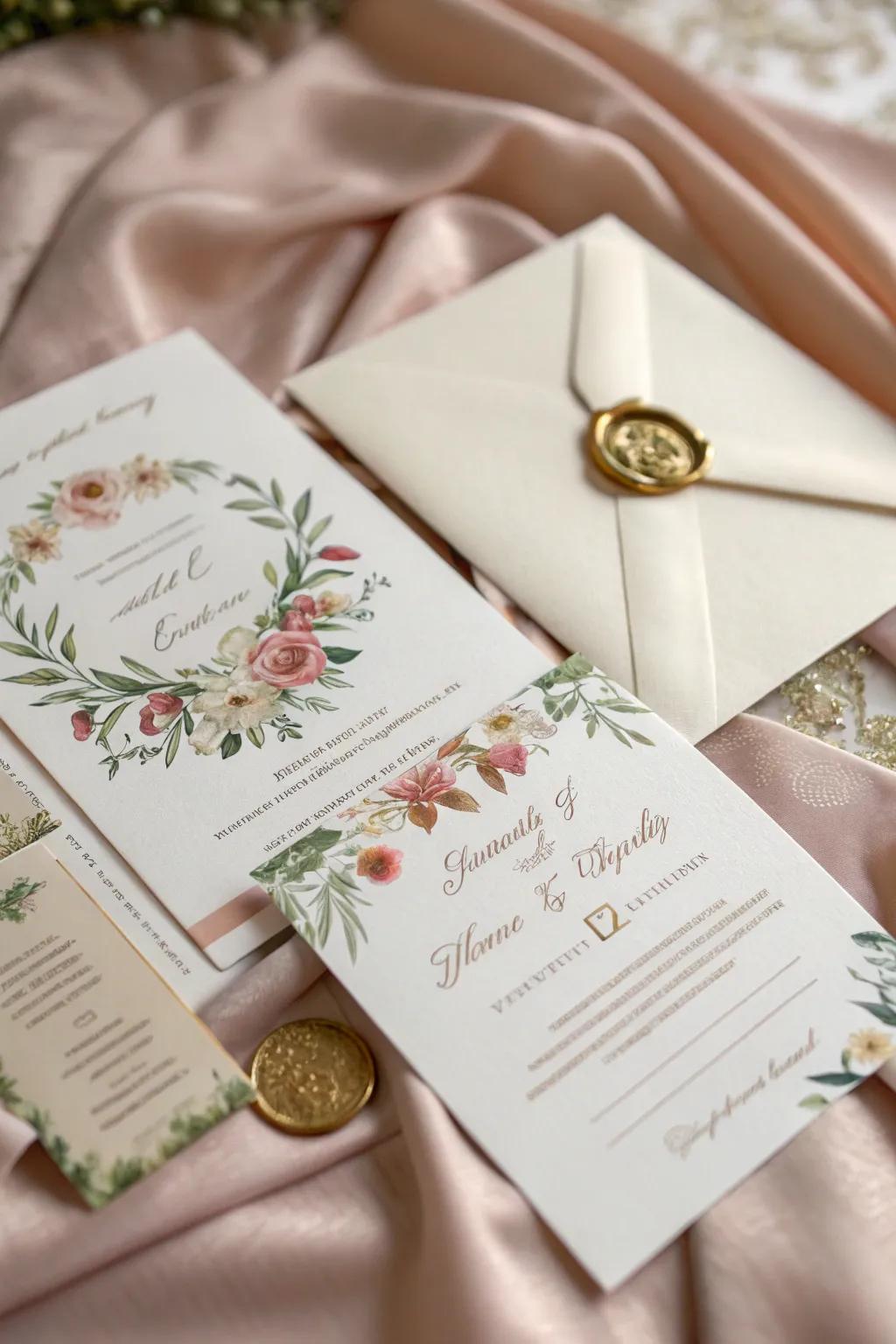 Elegant event announcements sealed with wax, ideal for any special event.