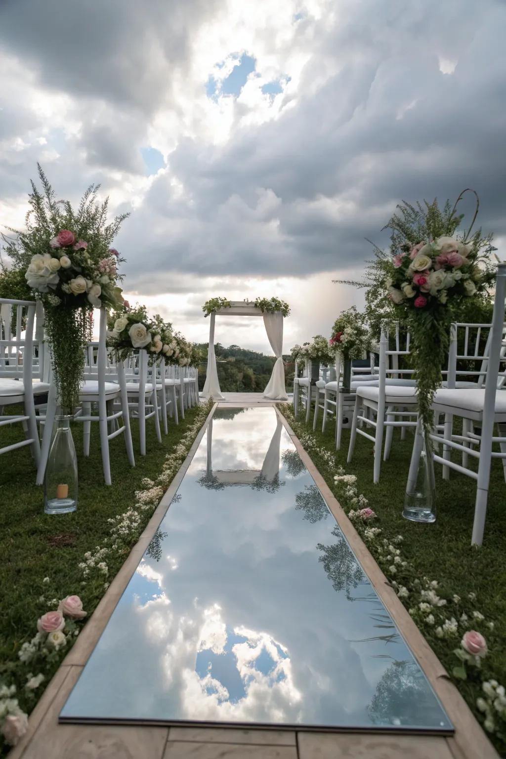 A refined mirrored path reflects beauty at every angle.