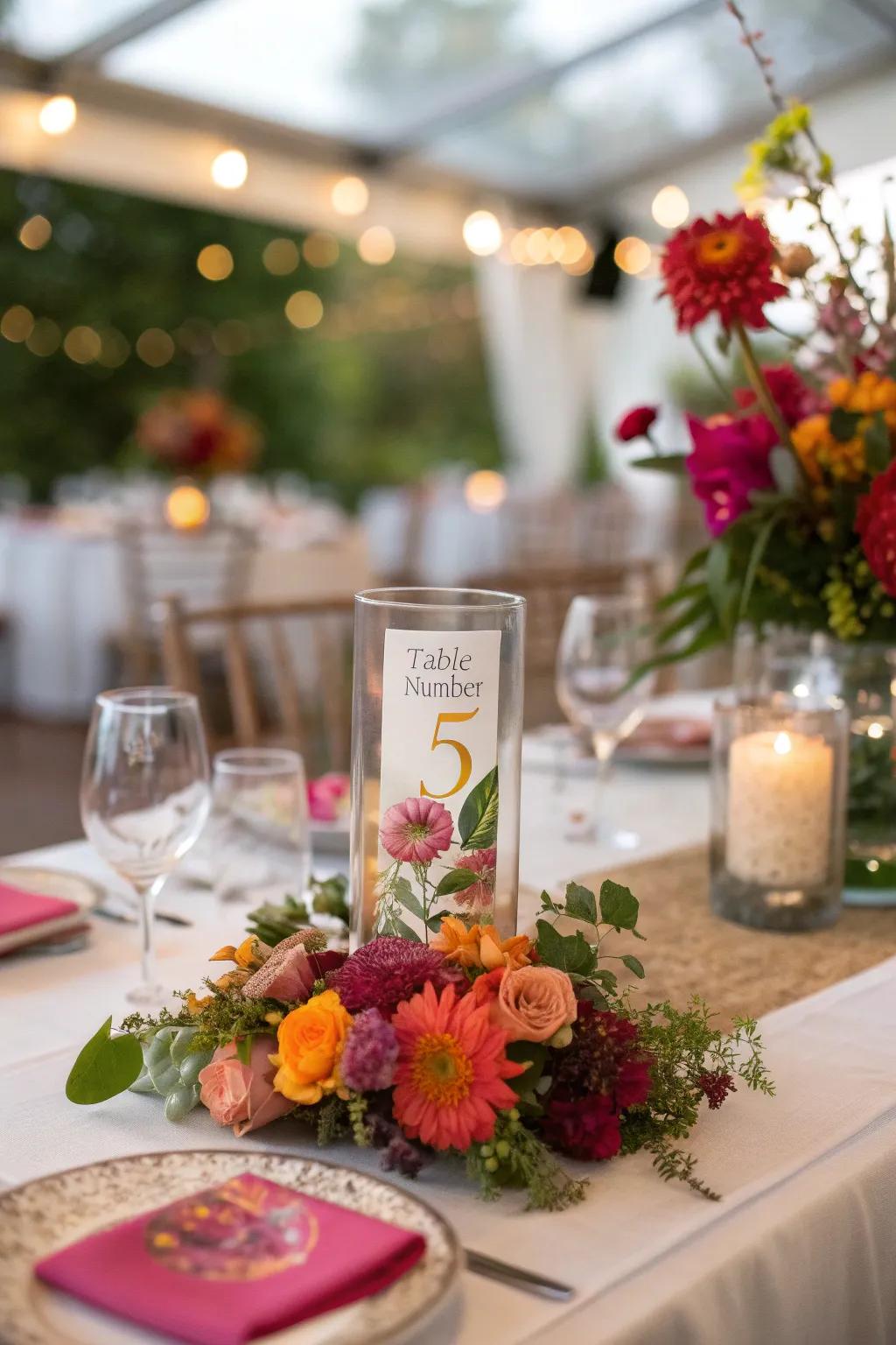 Your table markers will be discreet yet fashionable with see-through holders.