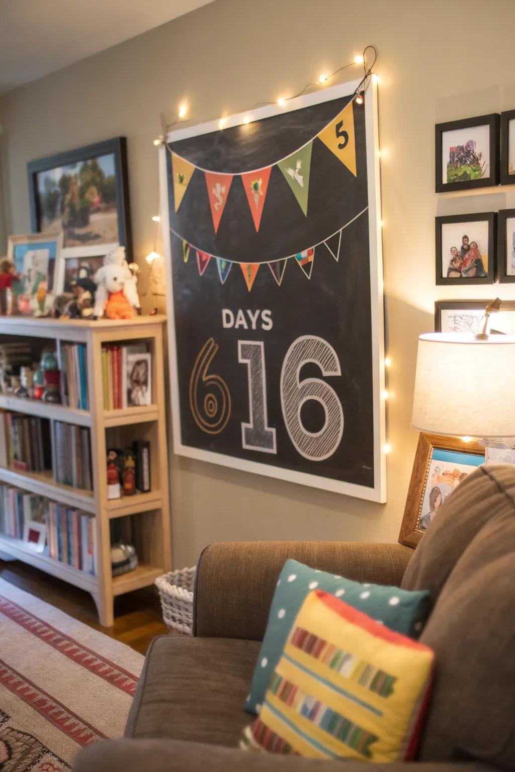 Countdown signs generate anticipation for homecomings.