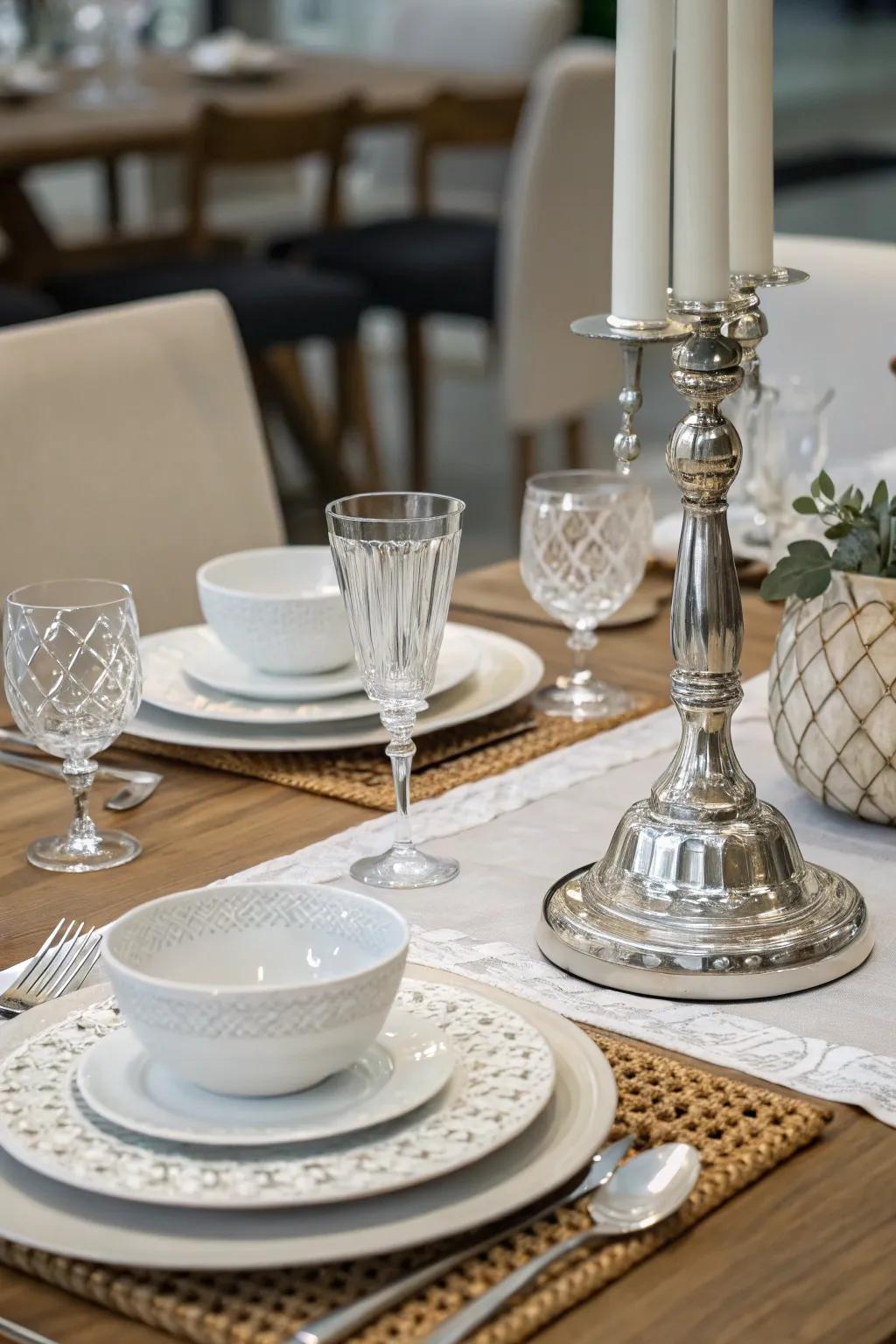 A table setting that's elegant and pure.