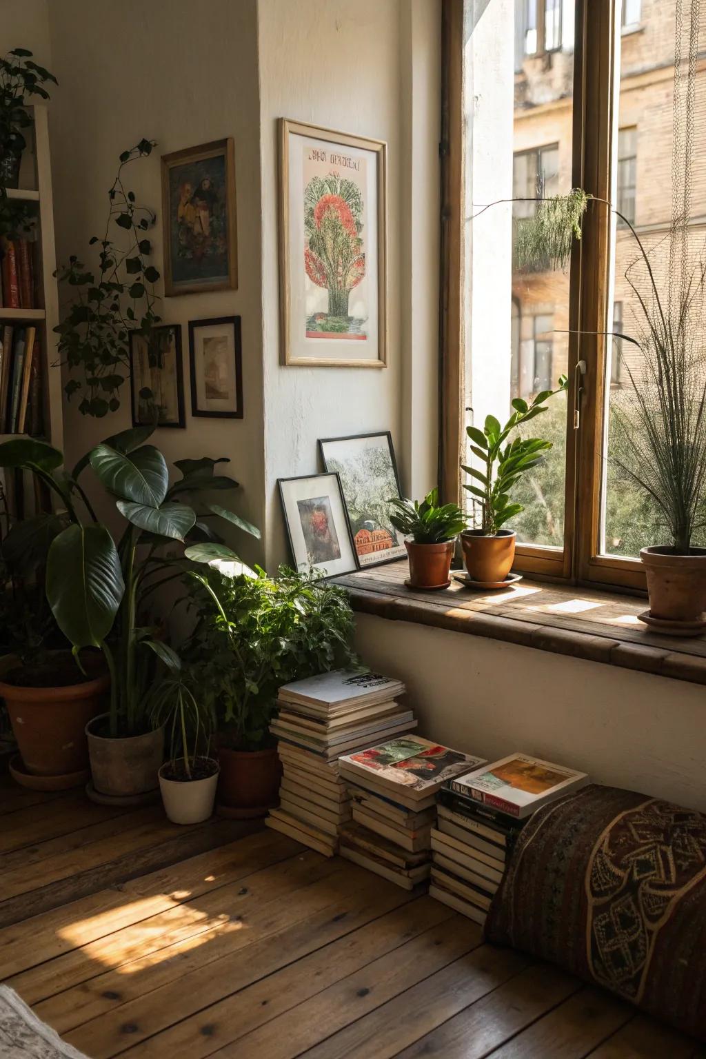 Personal touches give personality to your window seating area.