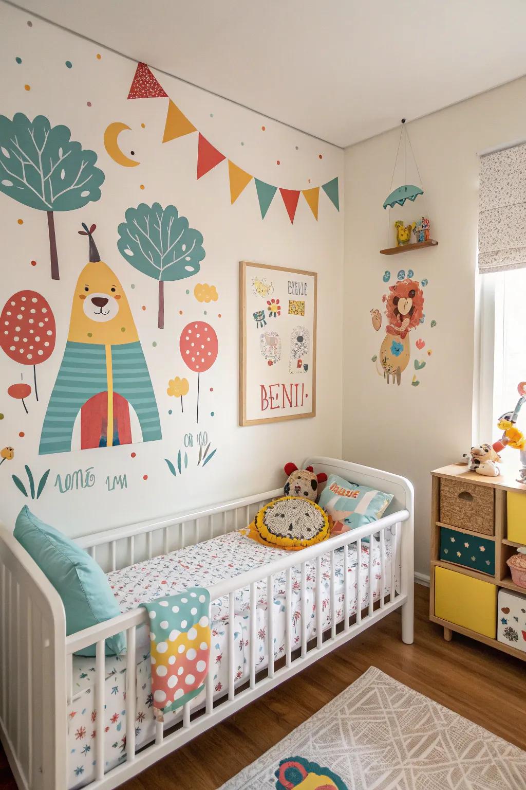 Wall stickers give a fun touch that can adapt with your child's preferences.