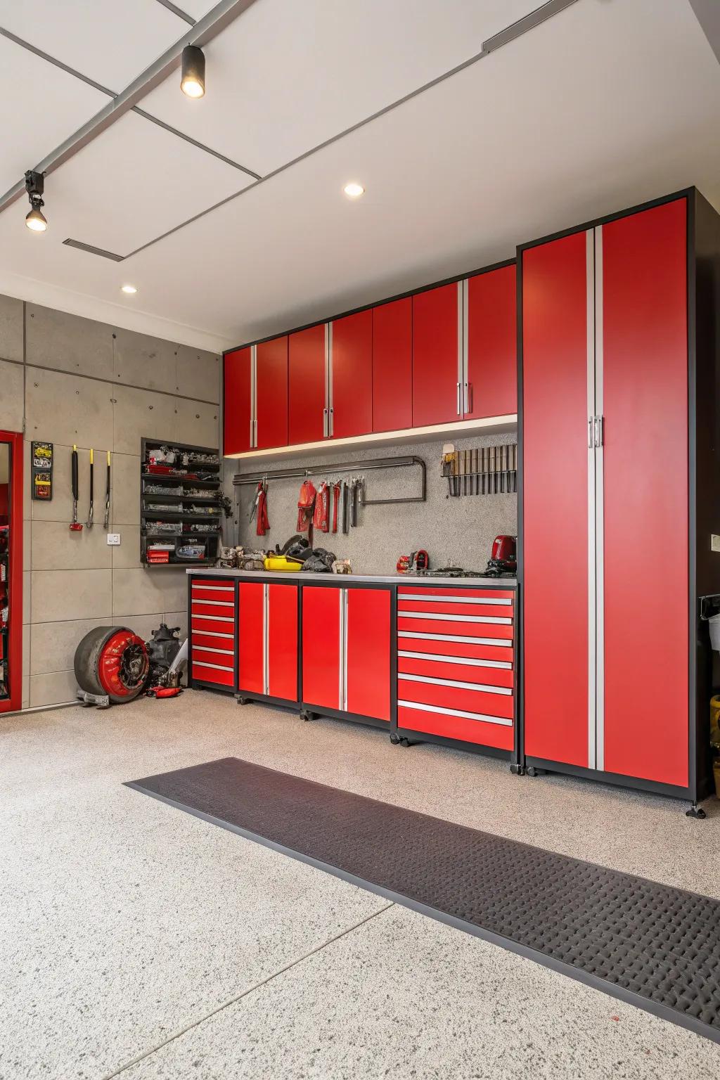 Bold colors add character and vibrancy to your garage.