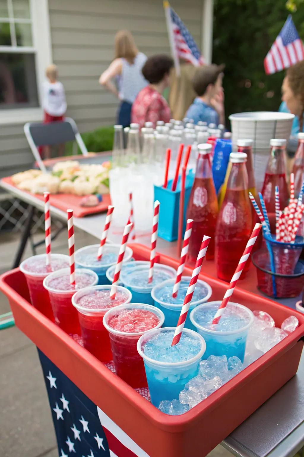 A festive drinks station keeps the fun flowing and guests refreshed.