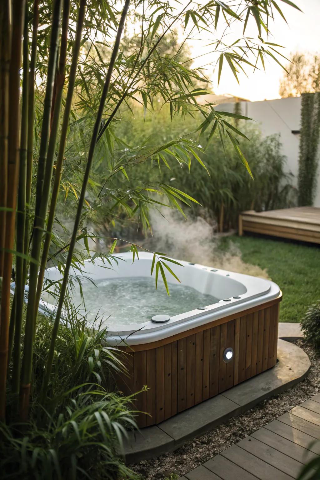 Elevated flora such as bamboo provide privacy and a dash of exotic elegance.