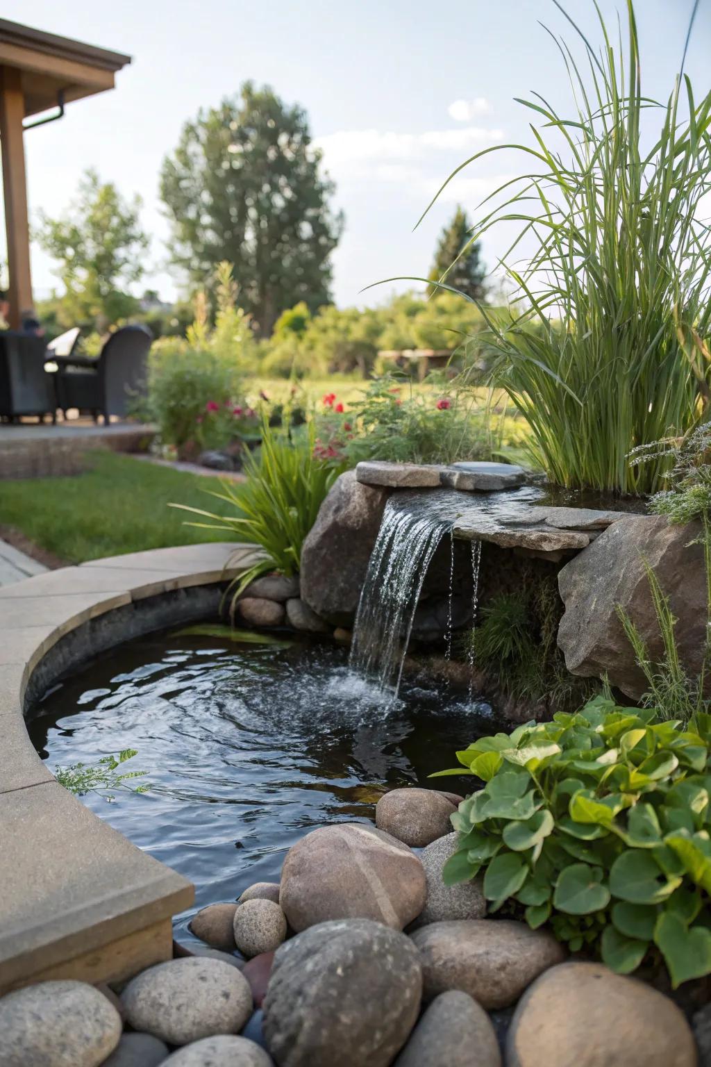 Its compact design makes this elevated pond a great fit for small spaces.