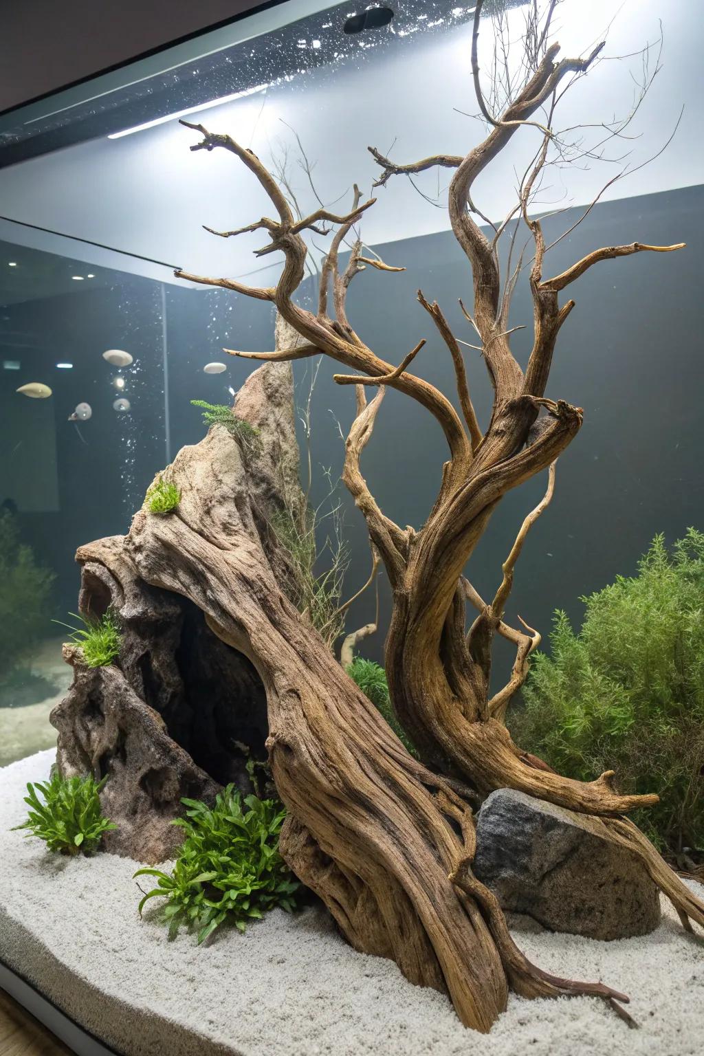 Design a driftwood masterpiece with natural sophistication.