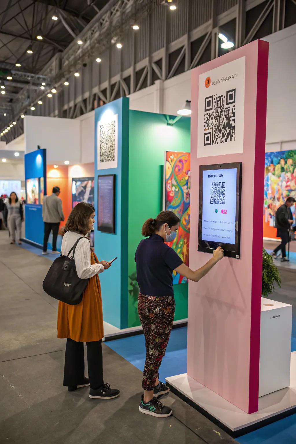 Interactive features within the display area foster deeper engagement with the exhibited artwork.