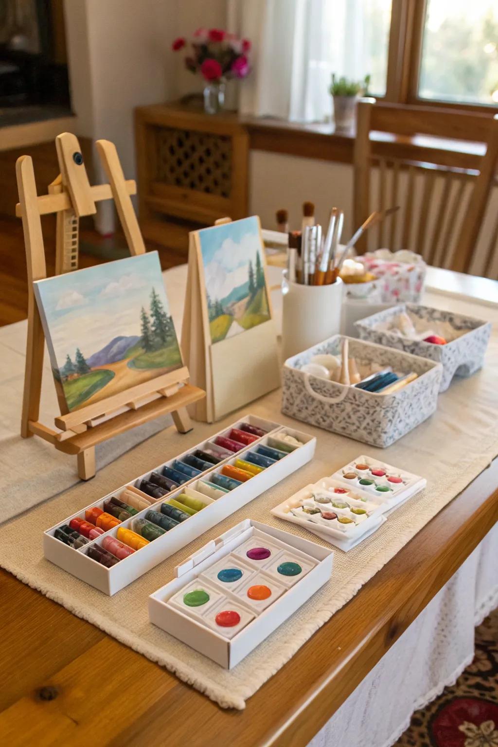 Take-away artistic kits, the ideal present for visitors to take home.