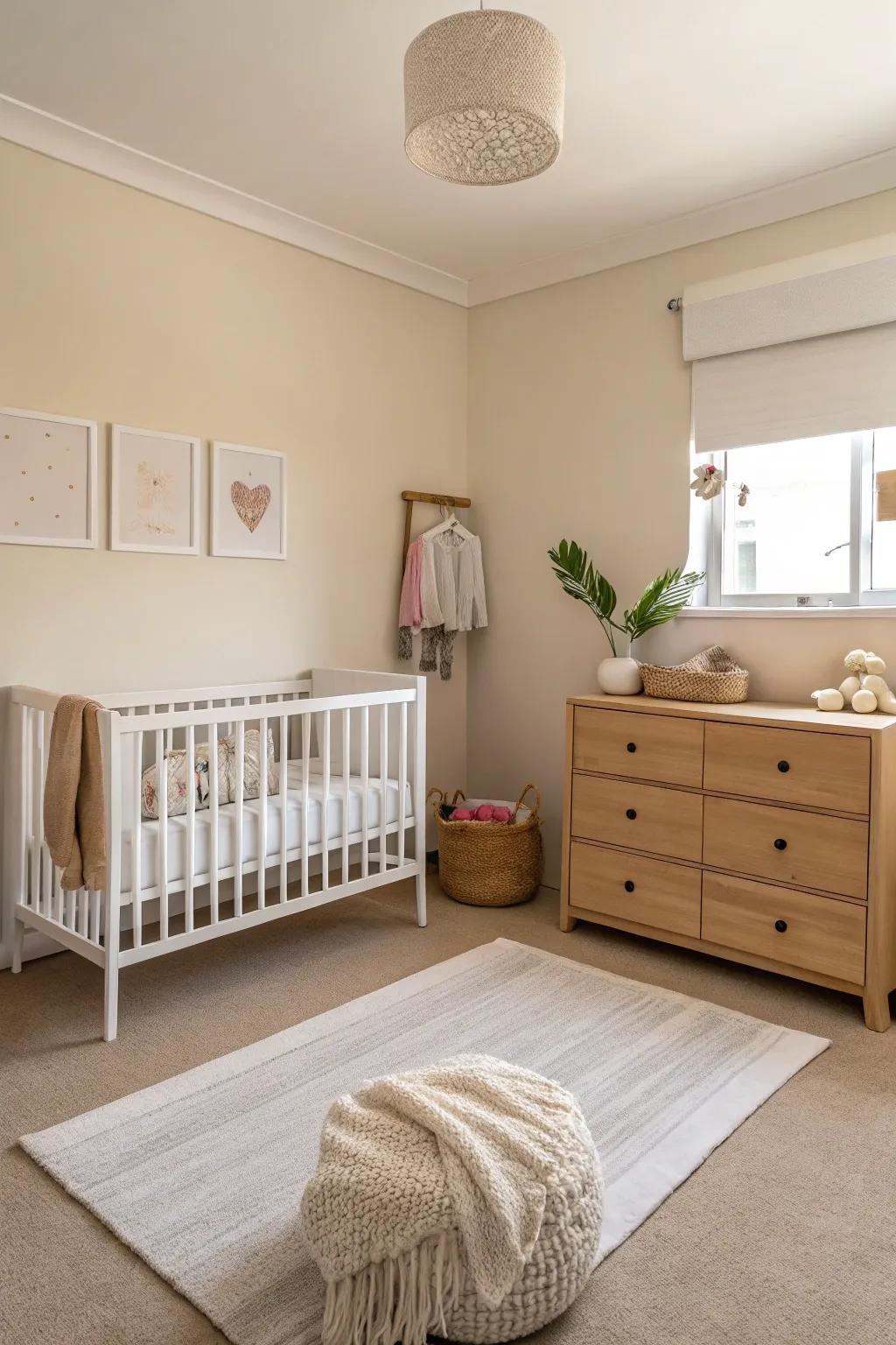 Experience serenity in simplicity with a minimalist nursery design.
