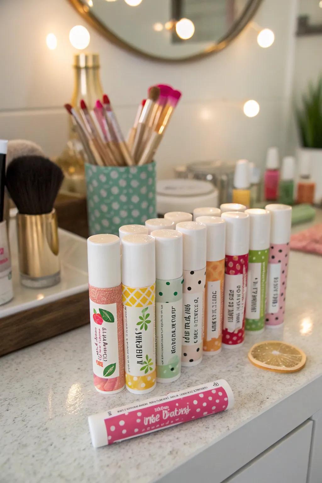 Distinctive lip balm is both amusing and useful.