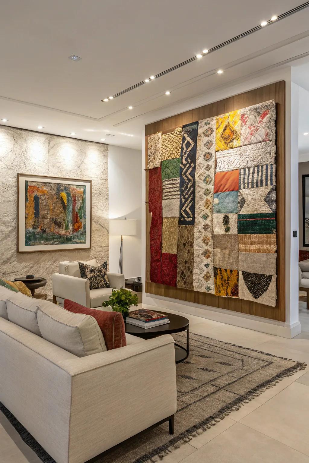 Textured art pieces contribute layers of interest to your decor.