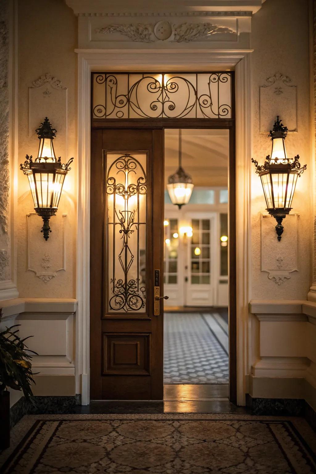 Wall lights make things look pretty and give balanced lighting.
