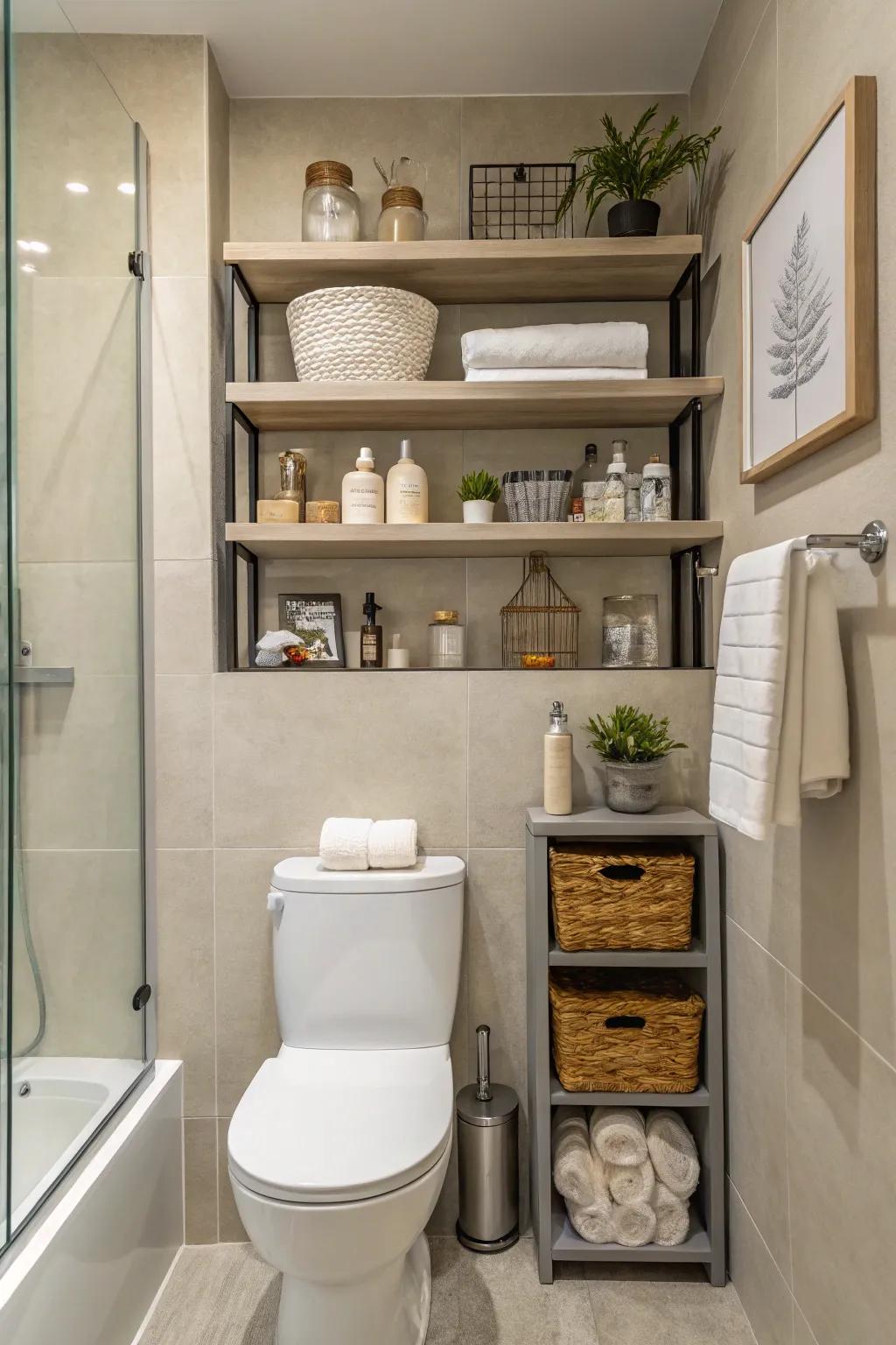 Shelving is a practical way to maximize space and style.