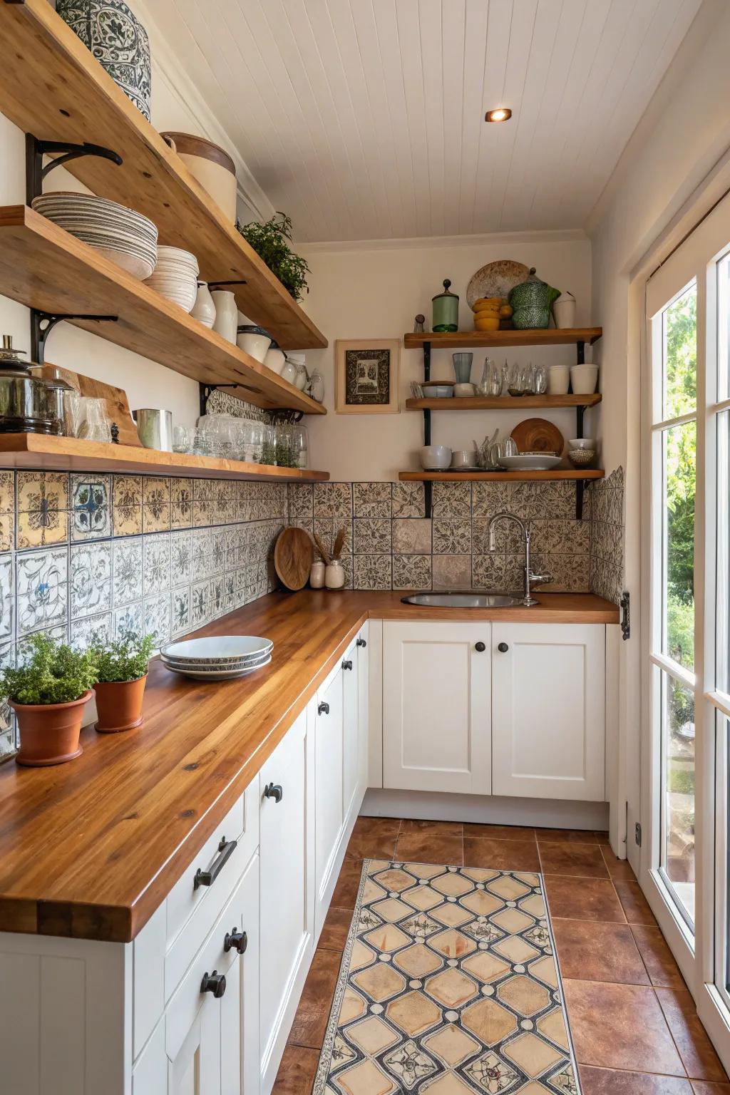 Functional and charming open shelving in your kitchen.