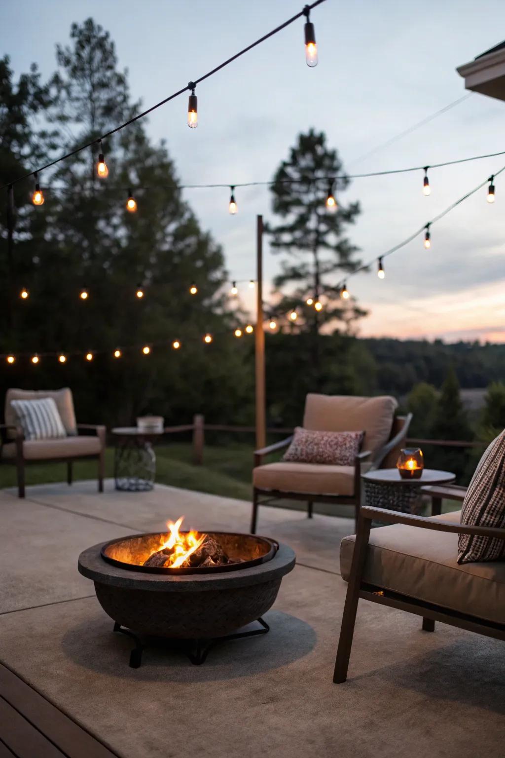 Fire features create an inviting atmosphere in any patio space.