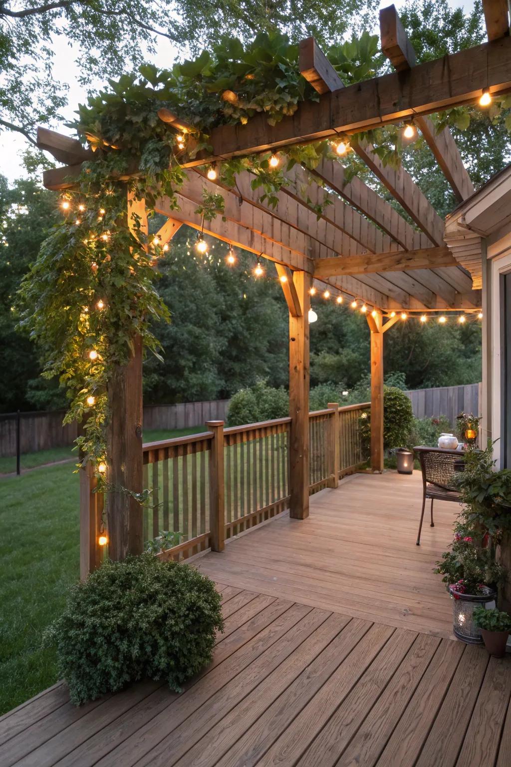 A pergola provides shade and a touch of refinement.