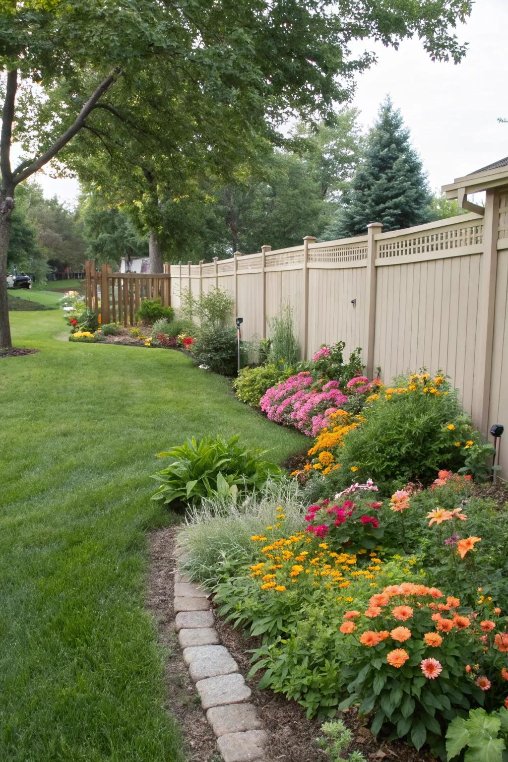 Decorative borders delineate areas and add elegance.