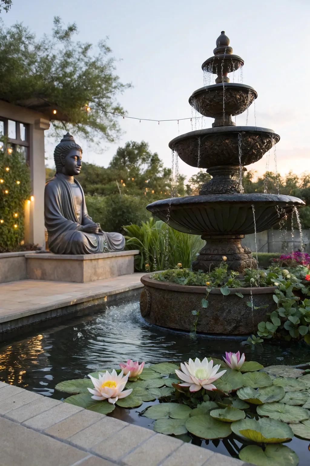 Cultivate peace and harmony in your garden with a Mindful Meditation Fountain.