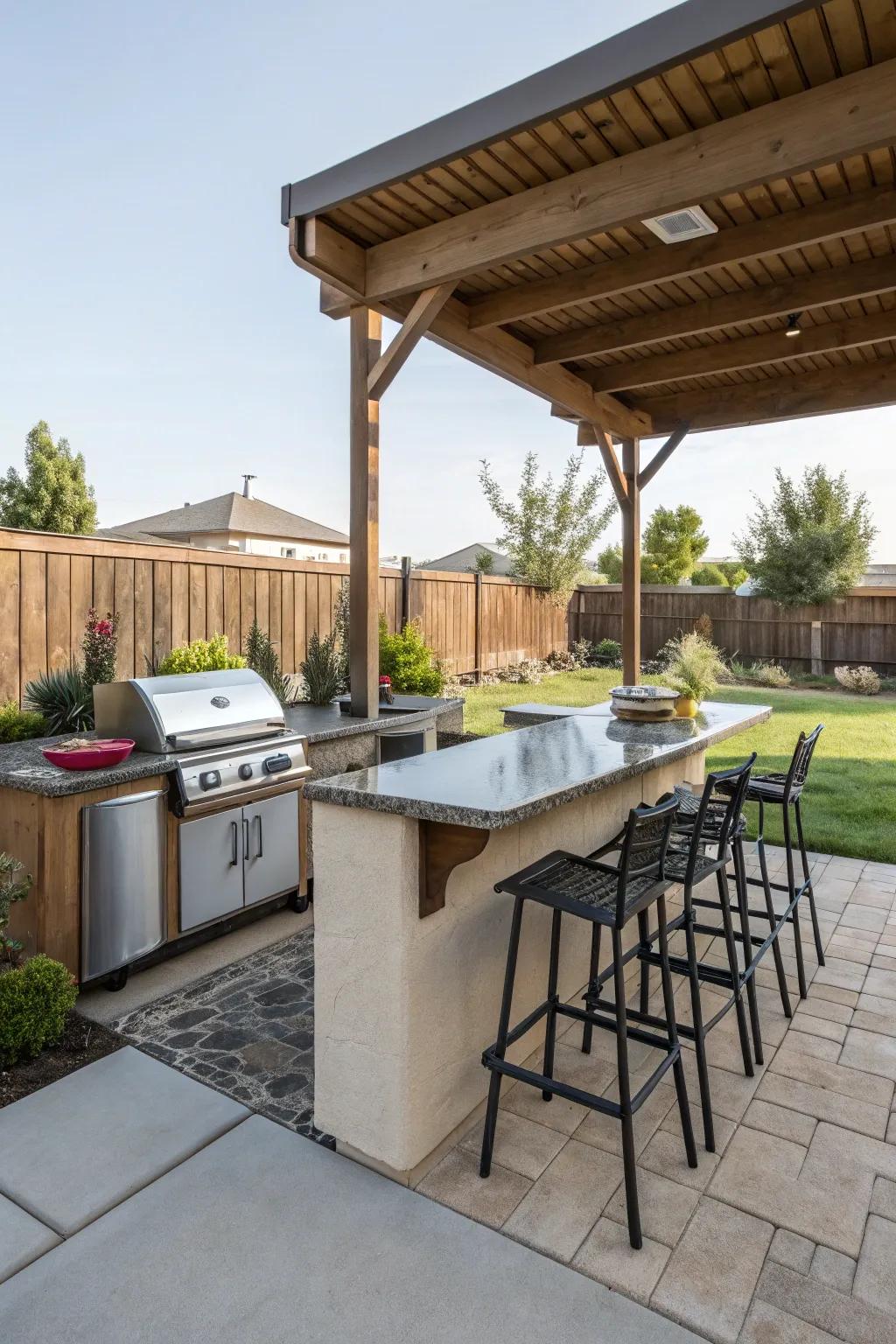 An outdoor kitchen brings convenience and fun to your patio.