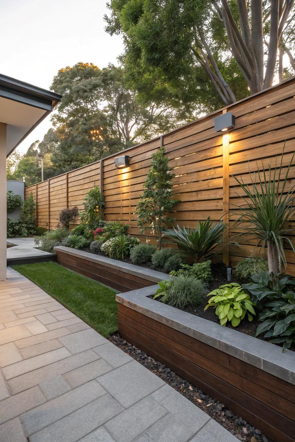 Wood plank walls provide modern sophistication.