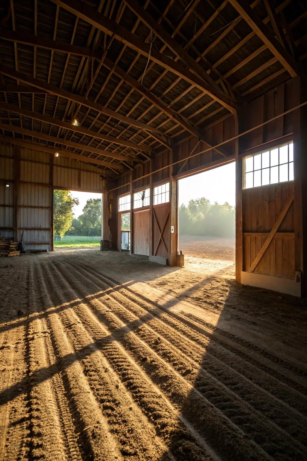 Dirt floors offer a basic and natural choice for barns.