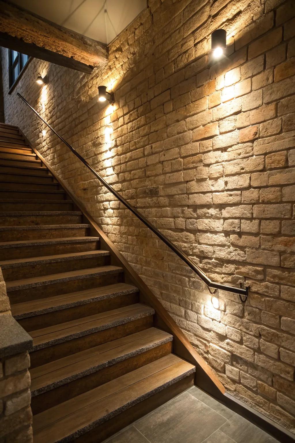 Showcase textures with strategically placed spotlights.