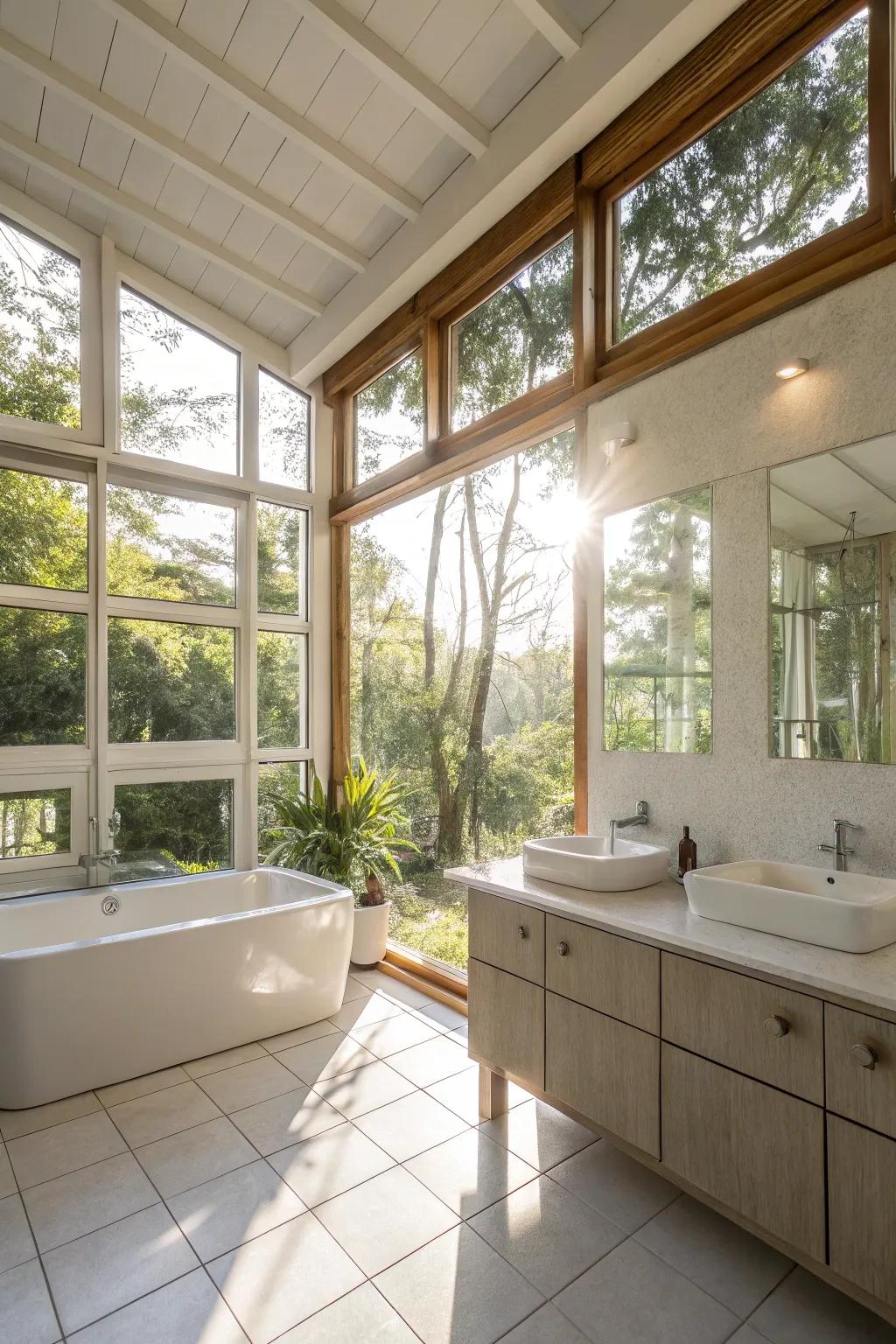 Natural light adds warmth and openness to the bathroom.