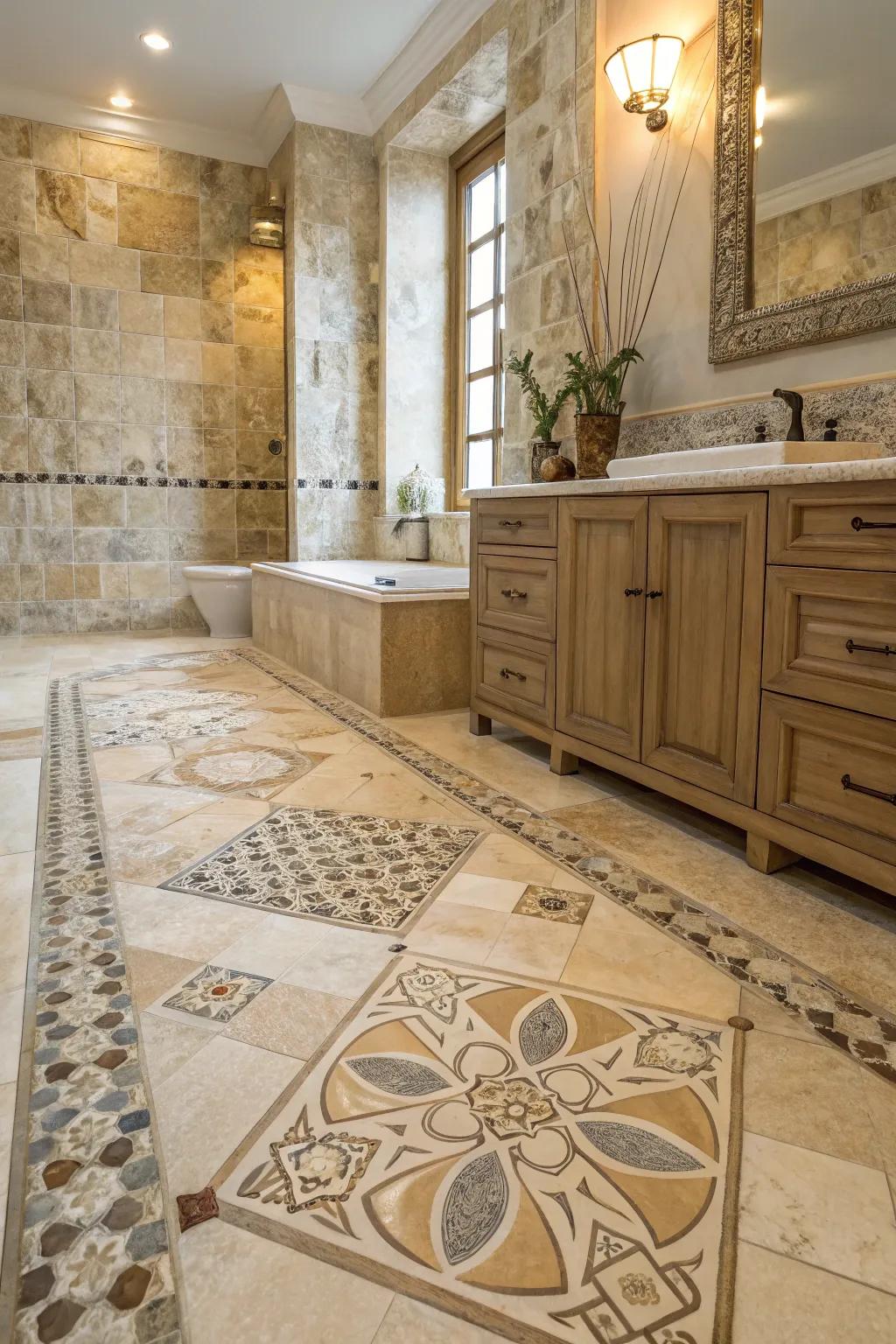 Natural stone adds timeless elegance to bathrooms.