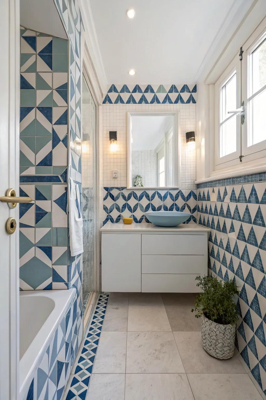 Tiles provide countless opportunities for creative expression in your bathroom.