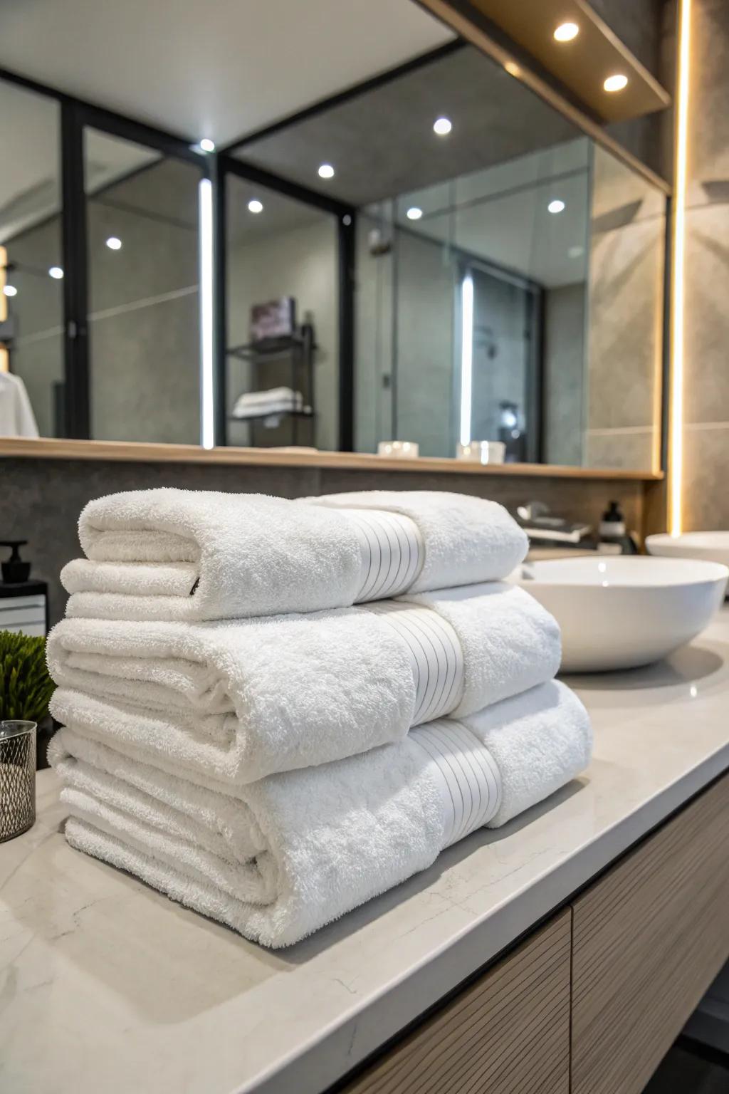 Achieve upscale neatness with triple-folded cloths.