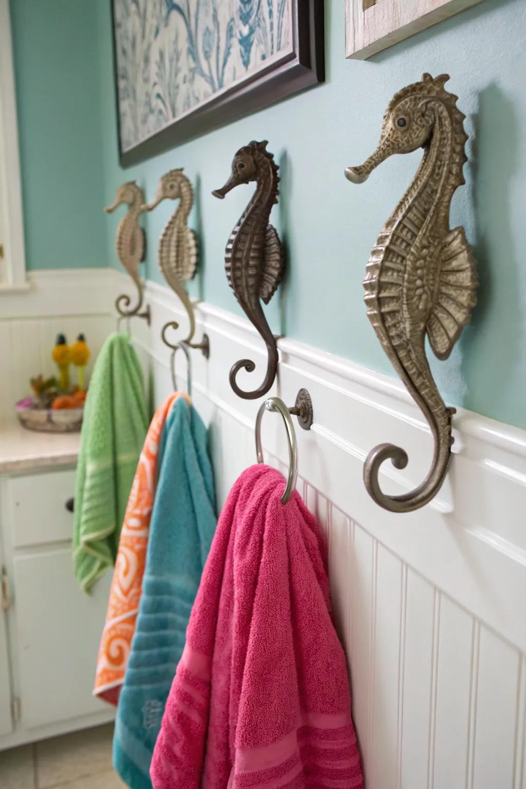 Sculptural hooks blend function and form.