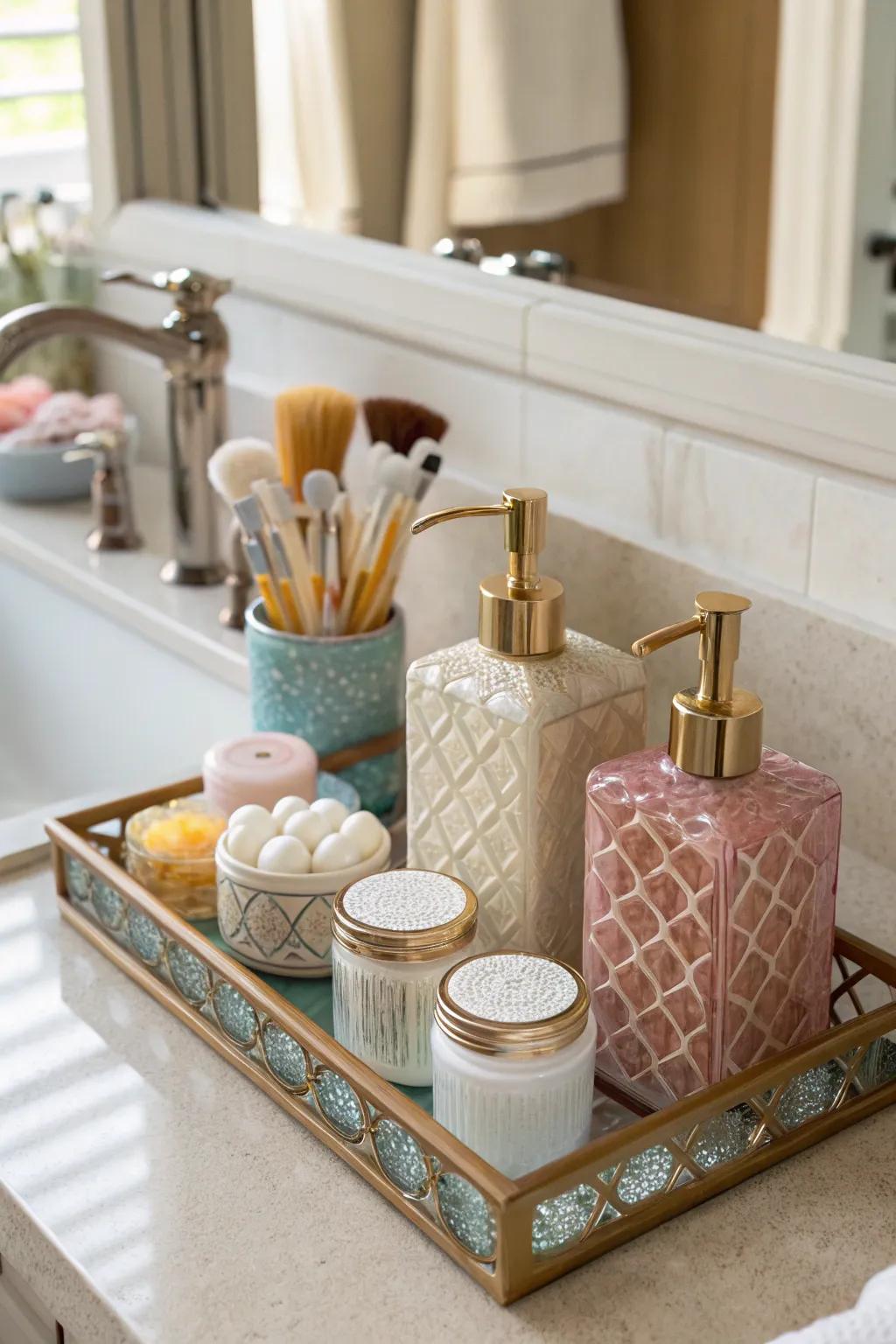 Beautiful dispensers and containers transform common items into decor.