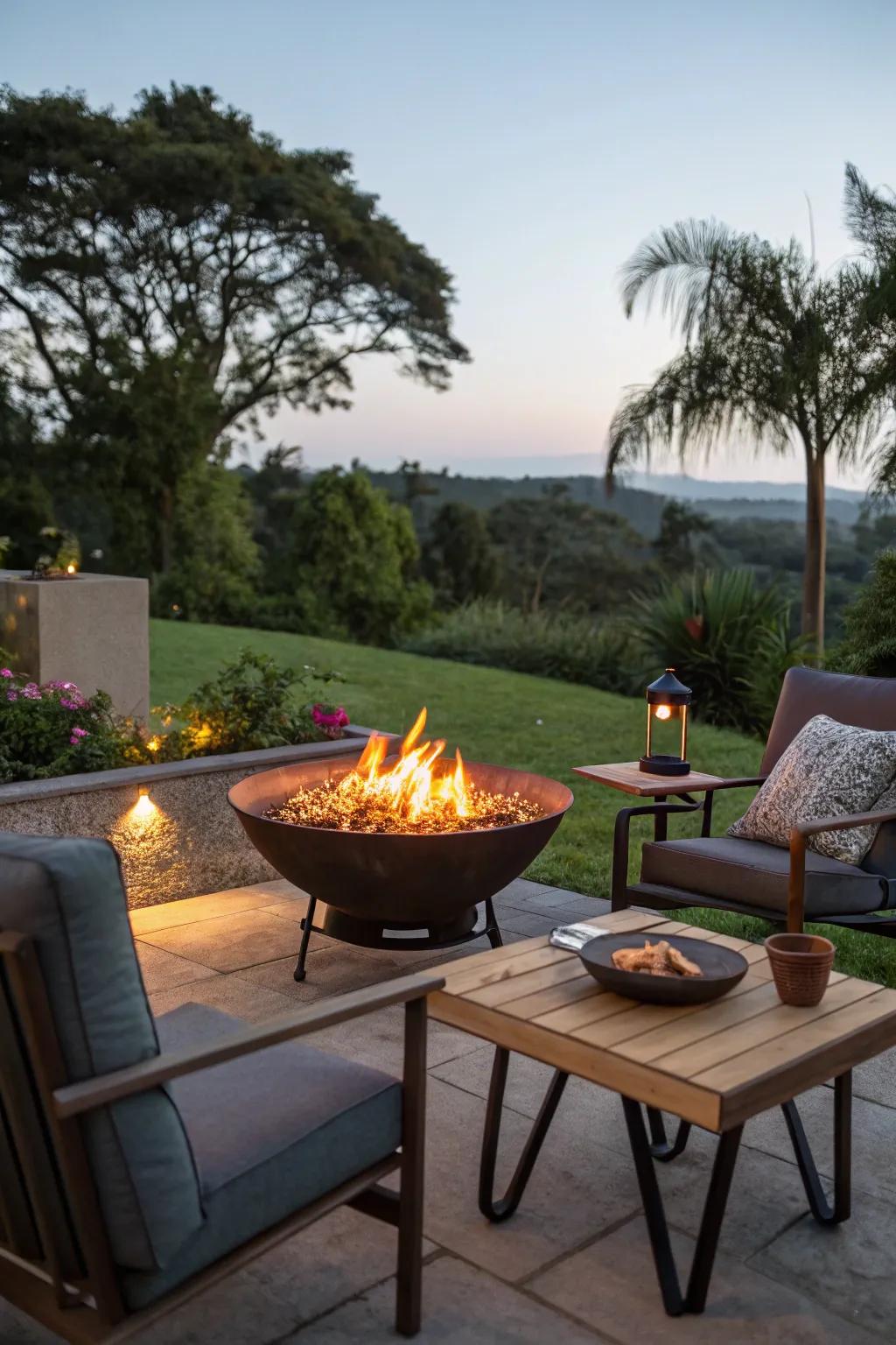 Savor the warmth and versatile cooking with a fire bowl.