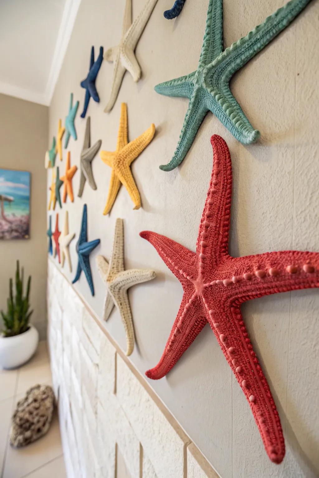 Add a fun ocean accent to your walls with sea star decor.