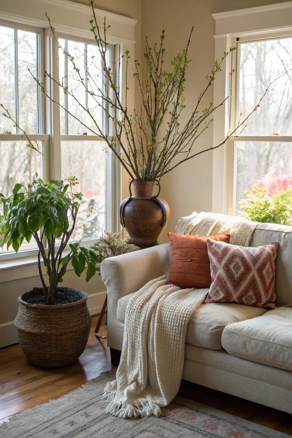 Greenery brings vitality and freshness to interior spaces.