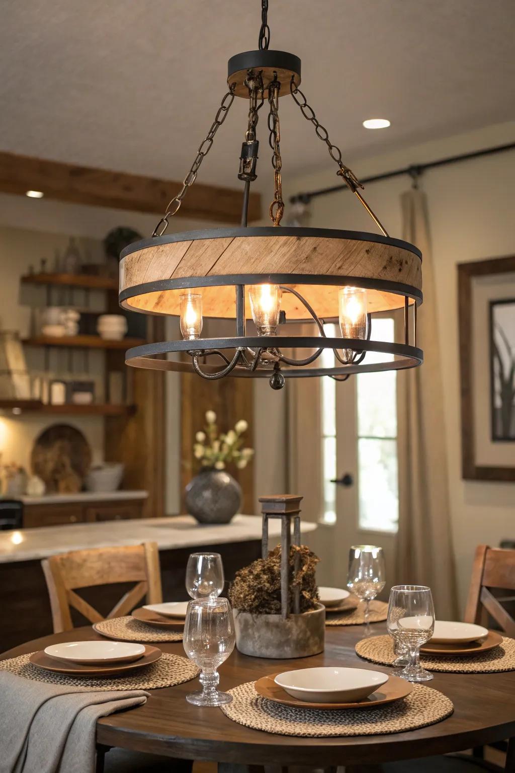 Enhance texture and intrigue with mixed-material lighting.
