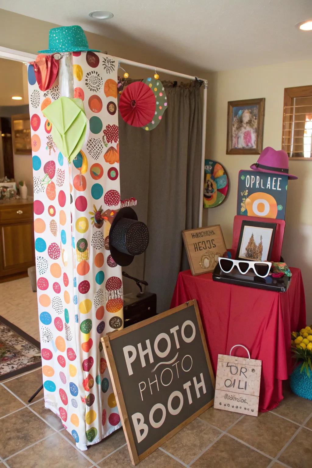 An interactive picture booth brings fun and memorable snapshots.