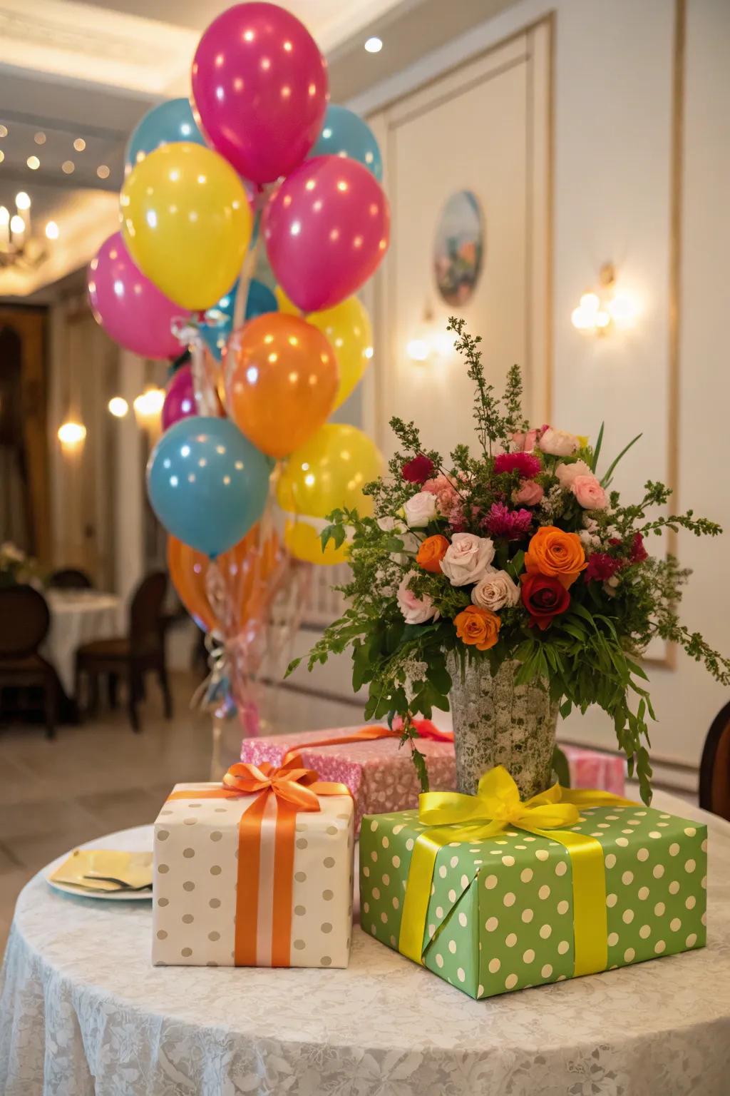 A well-arranged tabletop display adds elegance and functionality.