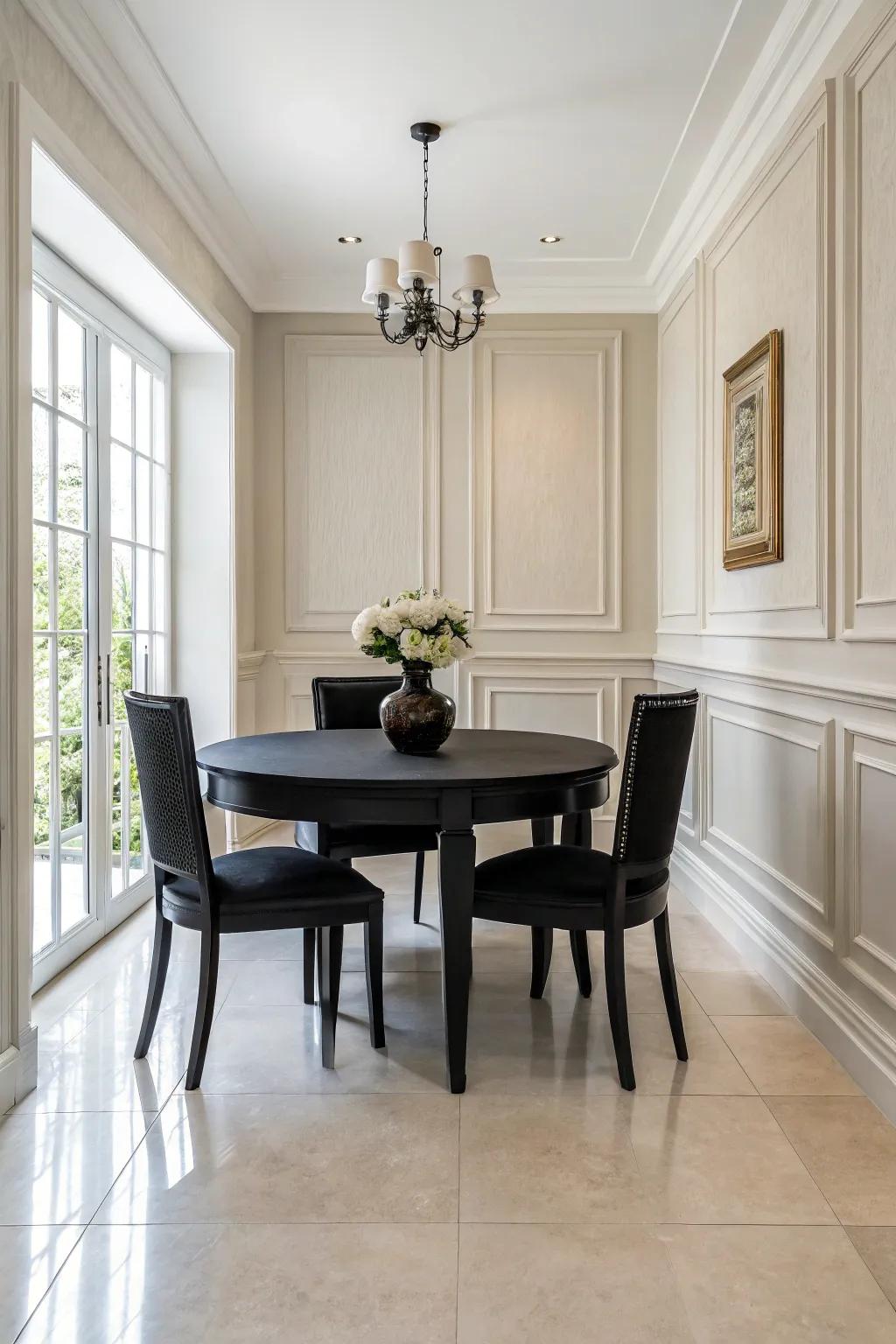 Contrast adds depth and interest to your dining space.
