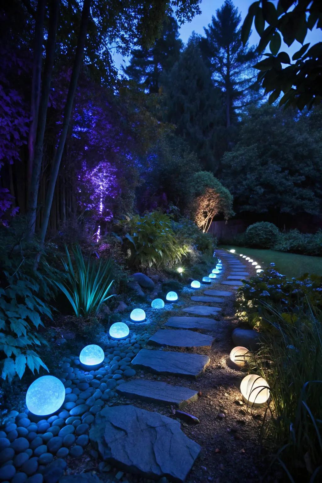 Light up your garden using magical, glowing accents.