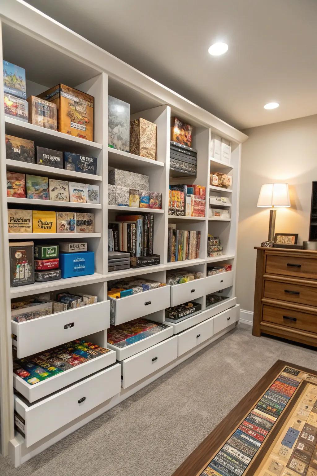 Effective organization keeps your game room tidy and prepared for fun.
