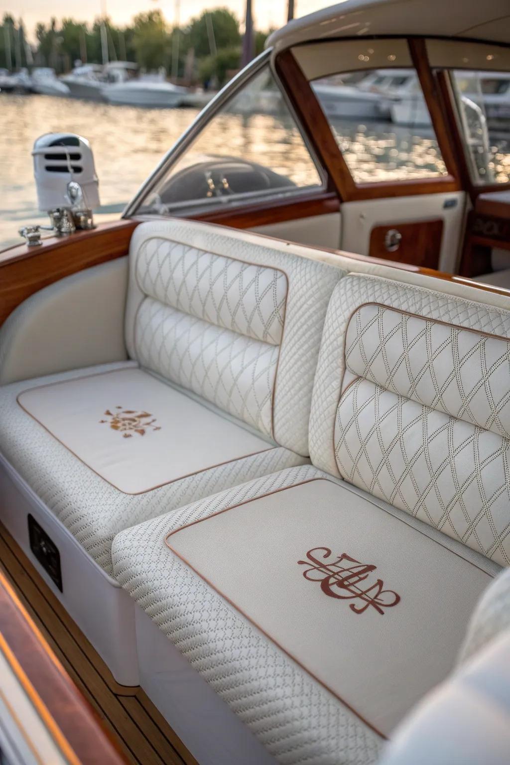 Customize your boat’s interior with personalized stitching and unique accents.