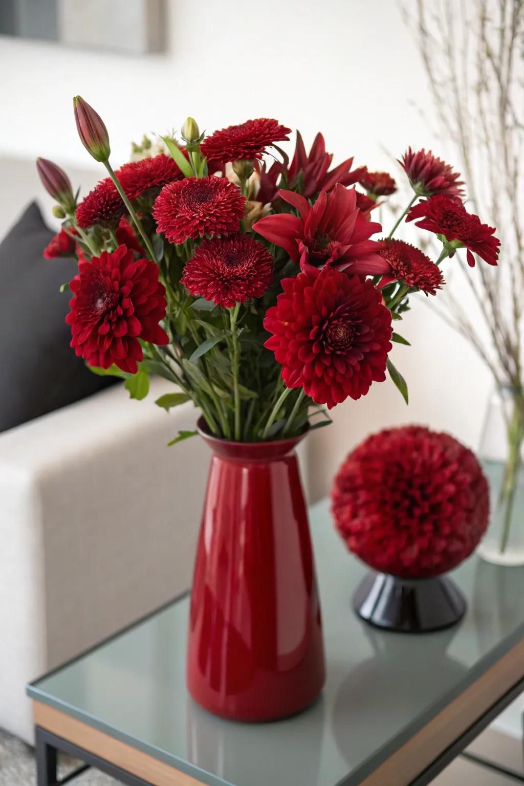 Monochrome bouquet with bold style.