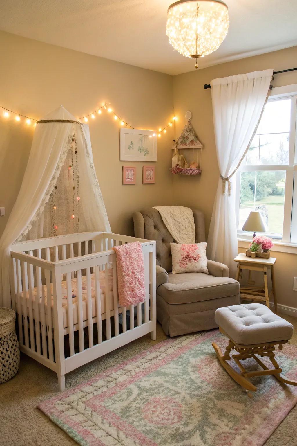 Functional furniture offers both style and utility to the nursery.
