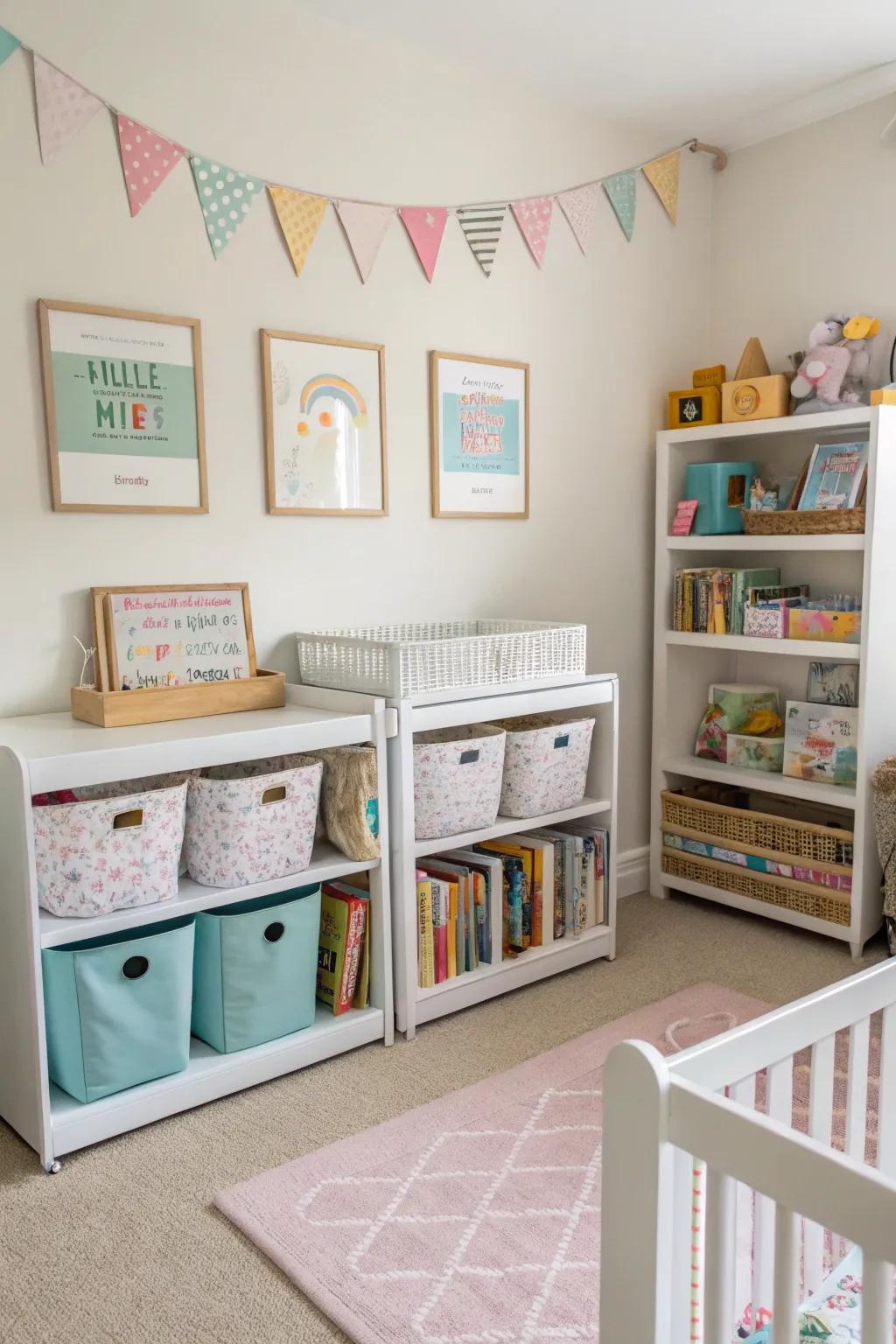 Effective storage solutions for a tidy shared area.