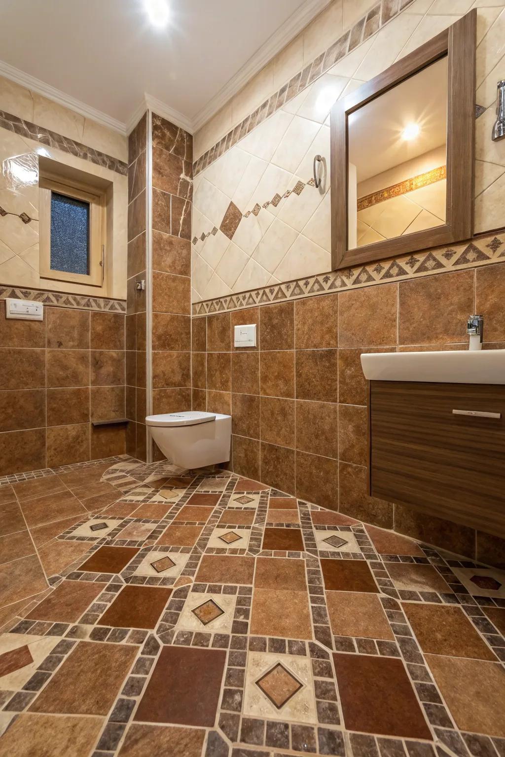 Varied tile shapes for a distinctive design.